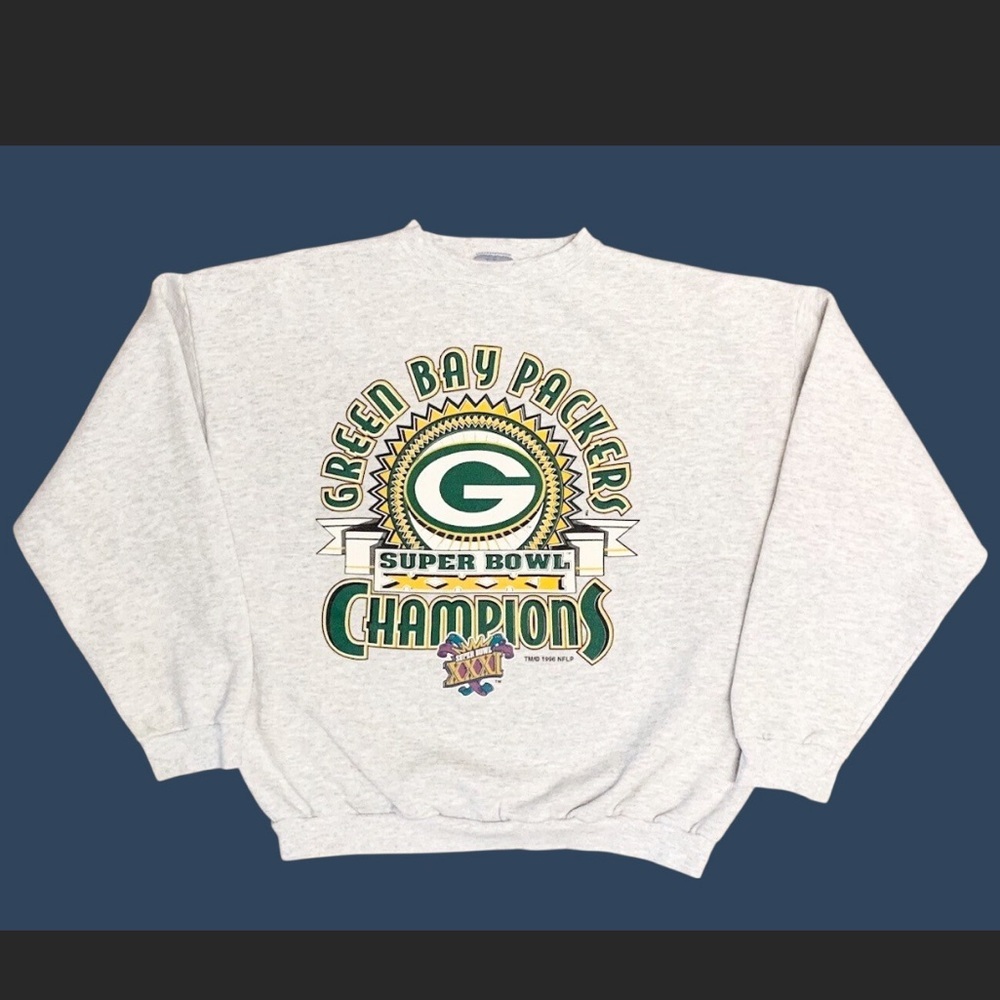 Green Bay Packers Super Bowl Champs 1996 NFL Logo 7 Sweatshirt Men’s (XL fits L)
